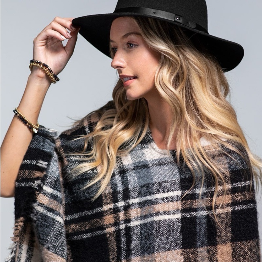 Black Panama Wool Hat NWT